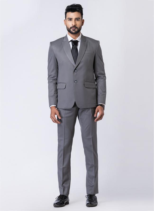 Polyster Tr Grey Party Wear Formal Blazer With Trouser